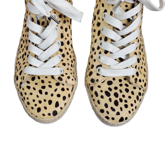Dolce Vita Cheetah Animal Print Calf Hair Lace Up Sneakers Size 8.5 - Picture 5 of 9